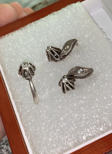 Raro Juego de Pendientes de Anillo Increíbles de Colección URSS Plata 925 Soviéticos - Imagen 8 de 12
