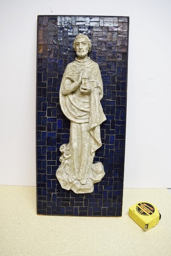 + Nice Older Mosaic Wall Panel of St. Joseph + chalice co. (CU908) - Picture 3 of 10