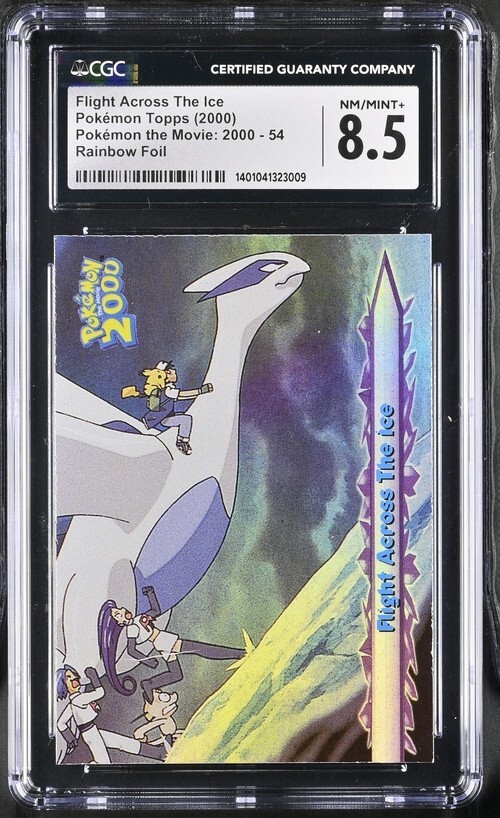 NM MINT 8.5 FLIGHT ACROSS THE ICE 54 POKEMON TOPPS LUGIA MOVIE 2000 RAINBOW FOIL