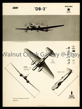 WWII Aircraft Identification Poster, Ilyushin DB-3, Art Print on 11x14" 09176