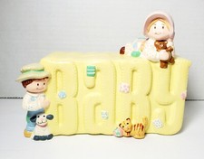 Vintage 1983 Holly Hobbie Baby Piggy Bank Earthenware American Greetings