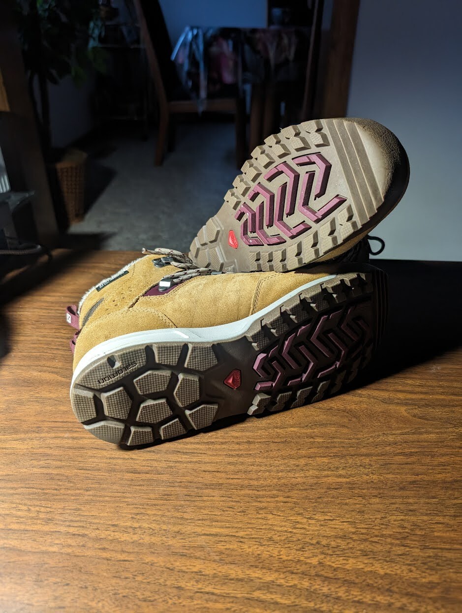 Stivali da trekking Salomon Utility TSWP donna 8 5 marrone chiaro pelle scamosciata stringati