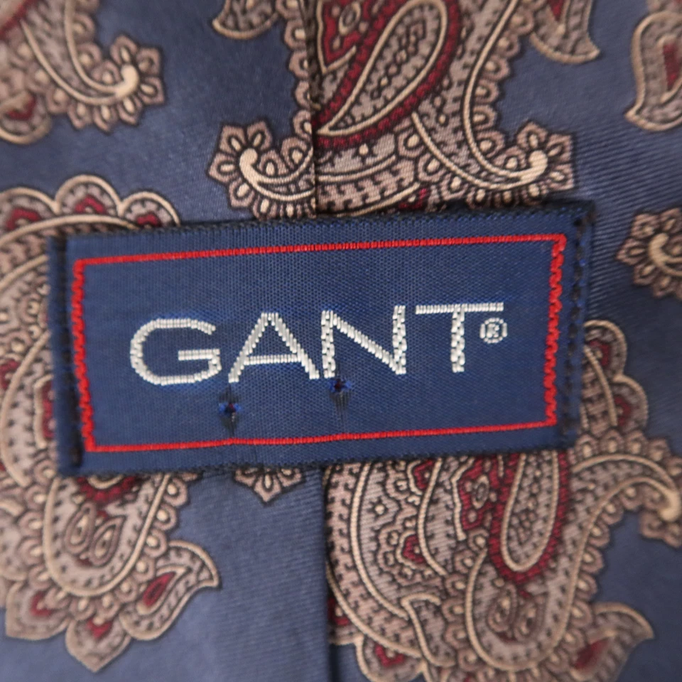 Corbata GANT Azul Paisley 100% Seda Hecha en EE. UU. 3,5" Foto 3 de 4