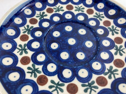 Boleslawiec Polish Pottery Wiza Salad Plates & Saucers Mosquito Peacock Nature - Picture 4 of 7