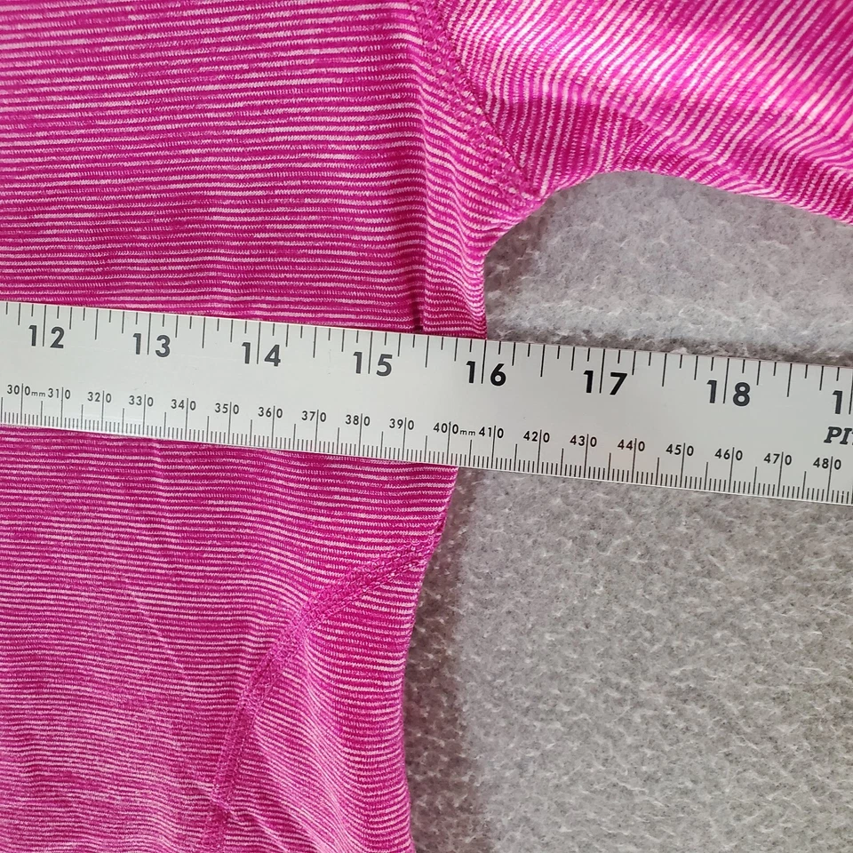 Top C9 Champion Mujer Ropa Activa XS Rosa Rayas 1/4 Cremallera DuoDry Pulgares Foto 3 de 4