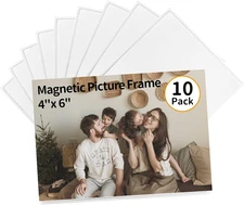 Magnetic Picture Frame, Hold Pictures, Reusable, Magnet Fridge Photo Sleeves