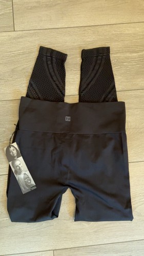 Zobha Women’s Size XS Black Leggings New W/ Tags Perforated Detailing - Picture 3 of 7