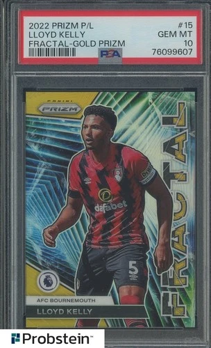 2022 Panini Green Prizm PL Soccer Fractal #15 Lloyd Kelly 3/5 PSA 10 GEM MINT