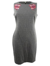 Tommy Hilfiger Women's Embroidered Houndstooth Sheath Dress