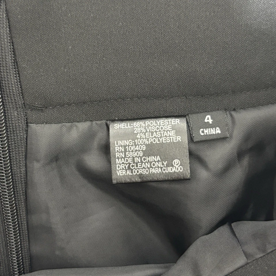 Falda lápiz negra para mujer Gianni Bini talla 4 forrada abertura trasera carrera oficina Foto 3 de 4