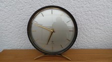 Messing Tischuhr TN  mit Junghans Quarz Uhrwerk - (Telefonbau & Normalzeit)