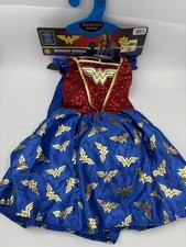 New Rubies Wonder Woman Child Costume 7-8 With Tiara, Cape, And Belt