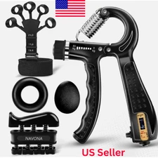 5 PCS Grip Strength Trainer Kit Hand Gripper Strengthener Forearm.