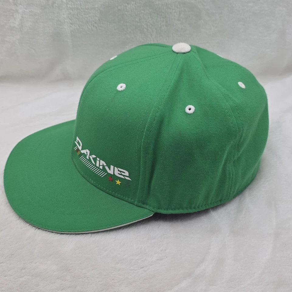 Dakine Hat Cap Fitted Mens 7 1/4-7 5/8 Green Flexfit 210 Flat Brim Logo - Image 2 of 4