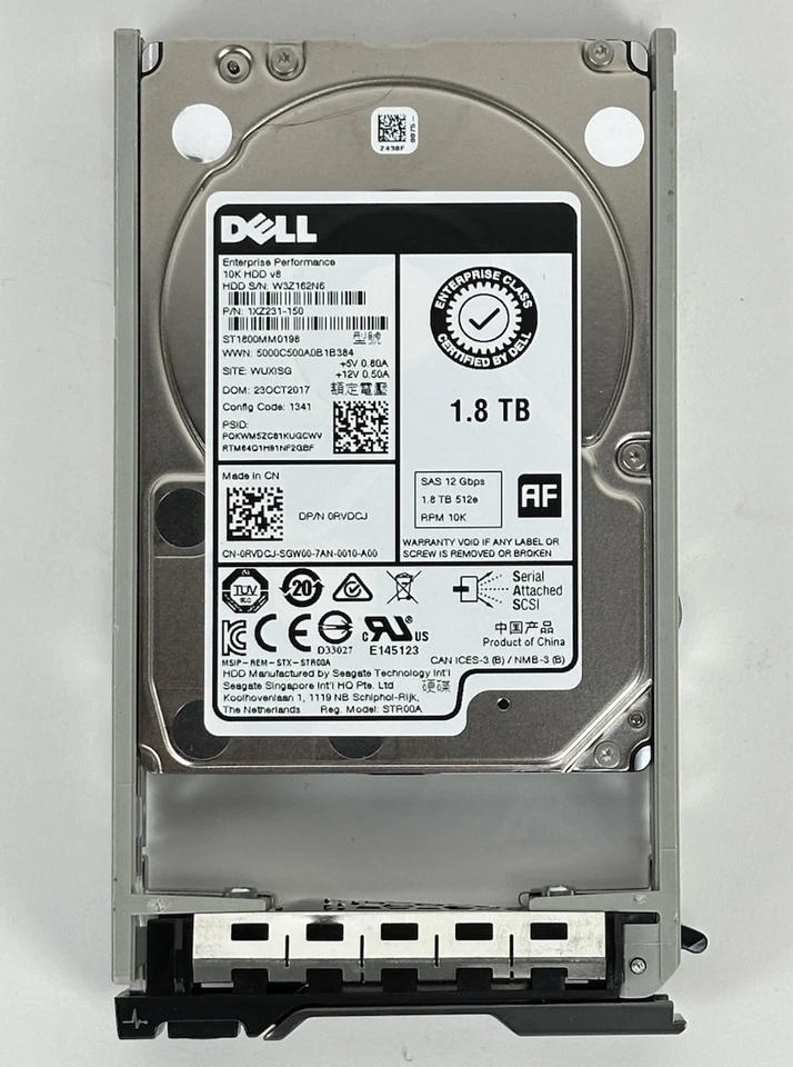 Disco rígido Dell 1.8TB 10K RPM SAS 12Gbps HDD 2.5 SFF com disco rígido bandeja 13G - Imagem 4 de 4