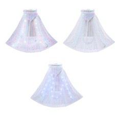 Halloween Costume Cloak Princess Cape with LED Light Beautiful Hooded Cloak