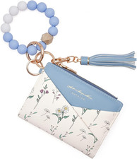 GAEKEAO Wristlet Wallets for Women RFID Blocking Bifold Card Holder Vegan Leathe
