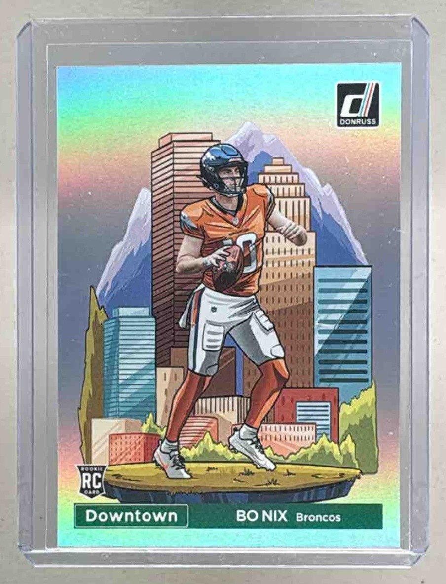Bo Nix 2024 Panini Donruss #19 Downtown! SSP Rookie RC