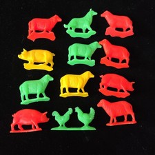 Lot 12 Vintage Tim-Mee Marx MPC TOYS PLASTIC FARM ANIMALS Sheep Chickens