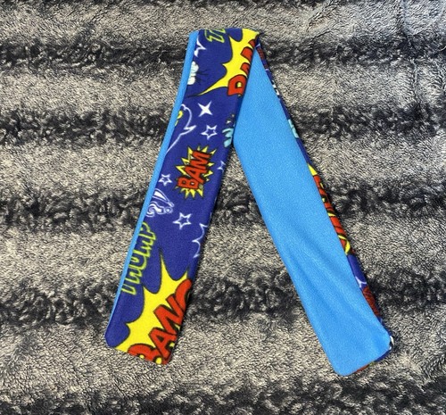 Handmade Children’s Boys Red & Blue Action Print Fleece Scarf 5x52” - Picture 8 of 10