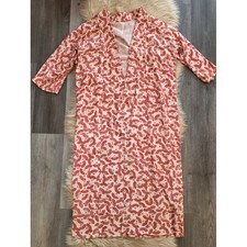 Vintage Red And White Fan Print Full Length Handmade Kimono