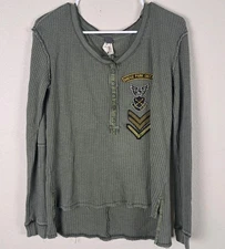 We The Free Free People Military Bridge Park Thermal Shirt See Measurments 