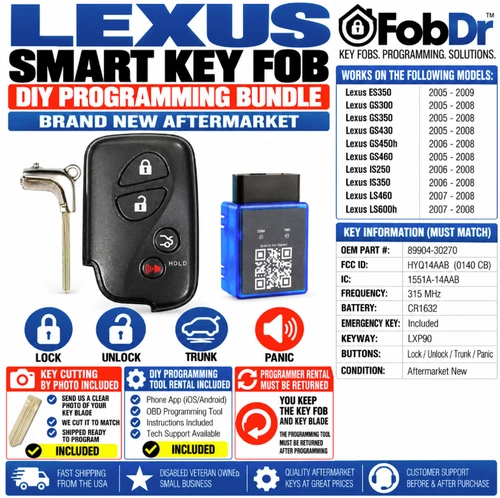 DIY LEXUS ES350 GS350 IS250 IS350 SMART KEY HYQ14AAB RENTAL TOOL + KEY CUT video thumbnail