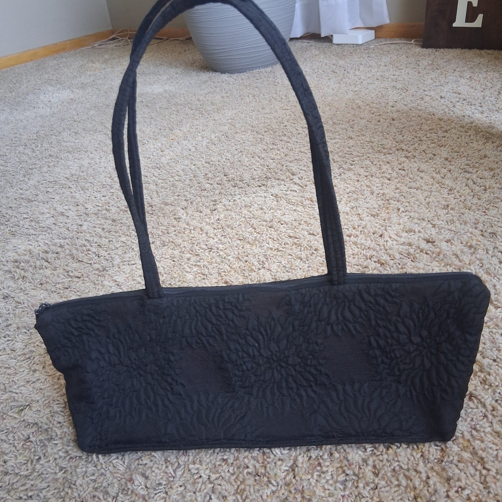 Maruca Handmade Purse Black Textured Shoulder Bag Boho Goth Y2K Artsy Minimalist