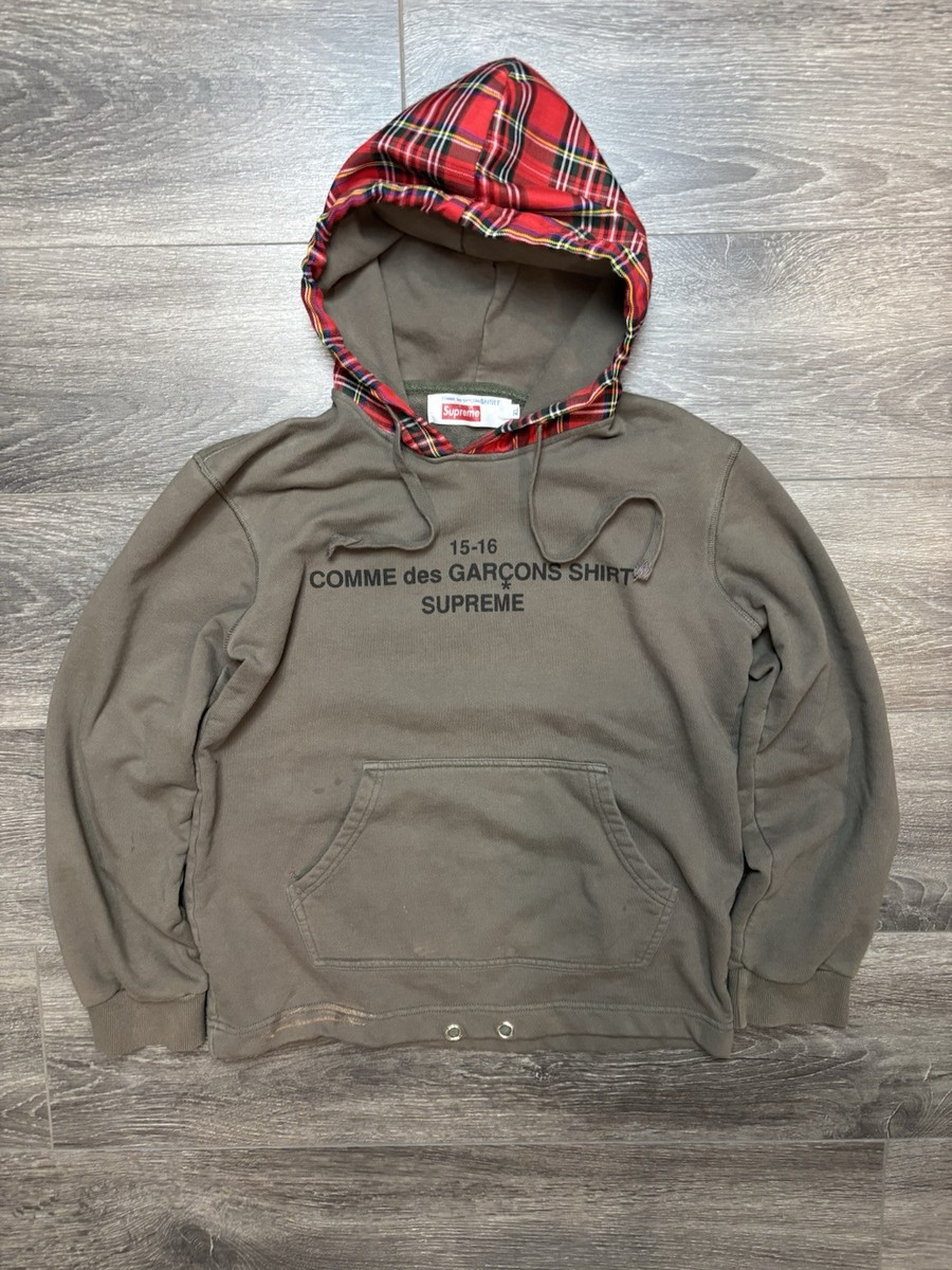 Designer sweater Supreme Comme Des Garçons 15-16 Olive Hoodie | eBay