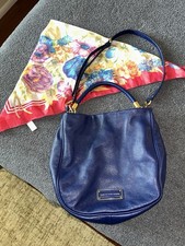 Marc by Marc Jacobs Blue Pebbled Hobo Bag Top...