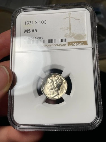 1931-S NGC MS65 Mercury Silver Dime Better Date