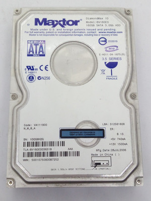 MAXTOR  DIAMONDMAX 10*** 160 GB SATA FESTPLATTE S/N: V30G8H2G 3,5 ZOLL  #FP4456