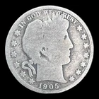1905 Barber Silver Half Dollar