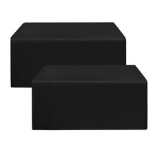 HolidayIdeas Fitted Black Tablecloths 72 x 30 Inch 2 Pack for 6 Foot Tables