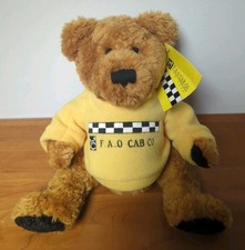 Vintage FAO Schwarz Teddy Bear Plush Cab Co New York Stuffed Animal W/ Tag