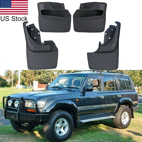 4pcs Splash Guards Mud Flaps For Toyota Land Cruiser 1990-1997 W/Fender Flares