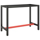 Workbench Frame Matte Black & Red 110x50x79cm Heavy-Duty Powder-Coated Metal Pro