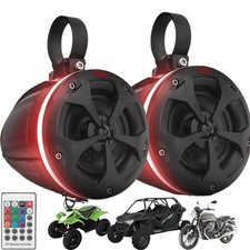 Pyle, Marine Speaker System, 800W, Bluetooth, Waterproof, RGB Lights - 4" Act...