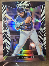 2019 PANINI PRIZM BASEBALL TIER II ZEBRA PRIZM /99 JESUS AGUILAR CARD NO.195