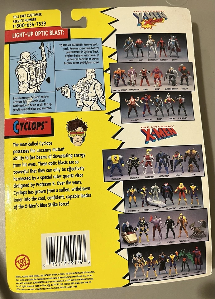 Vintage Marvel Comics Toy Biz Uncanny X-Men Cyclops Action Figure Brand New!RARE - Image 2 of 2