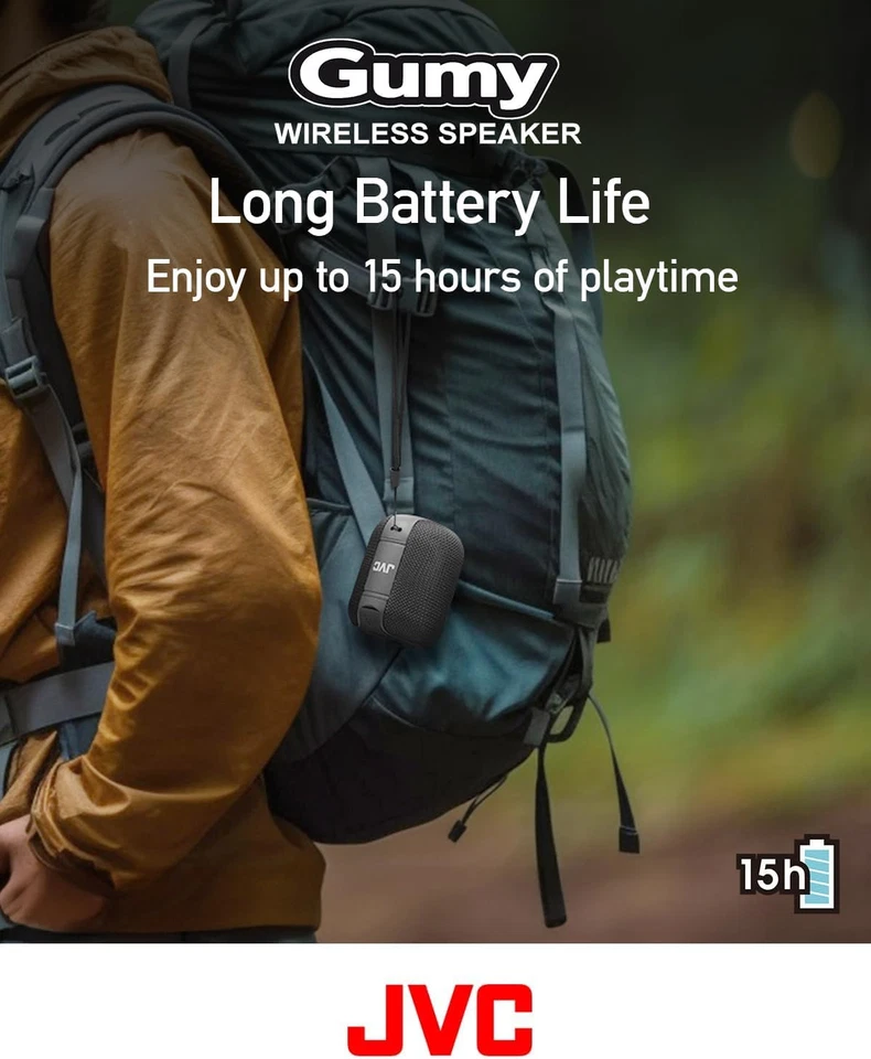 JVC Portable Gumy Wireless Speaker with Surround Sound, Bluetooth 5.3, Lightweig - Image 3 of 4