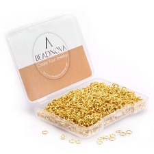 BEADNOVA 4mm Gold Jump Rings for Jewelry Making Open Jump Rings for Keychains an