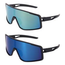 2pcs Sport Sunglasses Cycling Sun Glasses Black Colorful Gold  Colorful Blue