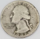 1947-D Washington Quarter 90% Silver Coin / You Buy What You See