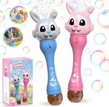2 Pack Bunny Bubble Machine Kids Automatic Bubble Wand Easter Toy Gift