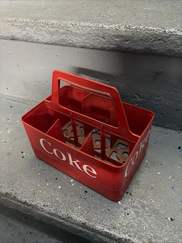 Coca Cola Carrier Caddie6 Pack Bottle Plastic Holder with Handle Vintage