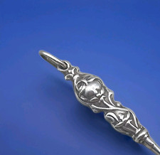 Sterling Silver Chatelaine Button Hook – Art Nouveau Floral Design