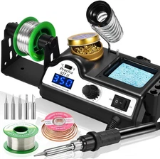 Preciva 927II Soldering Station, 60W Iron Set with 5 Extra Black 