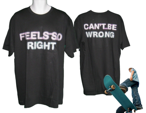 New NIKE SB Cotton Tee Shirt FEELS SO RIGHT CANT BE WRONG Black XL - Picture 1 of 4