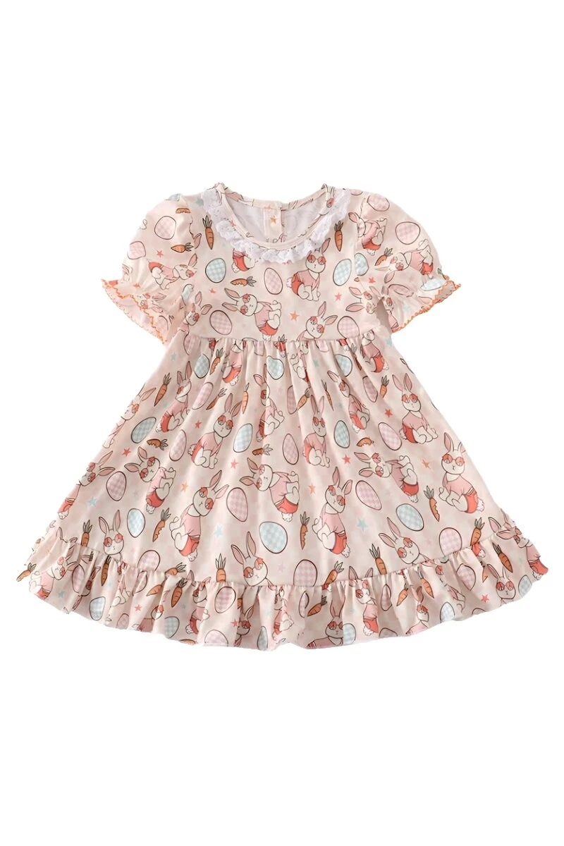 Easter Bunny Cotton Blend Dresses for Girls